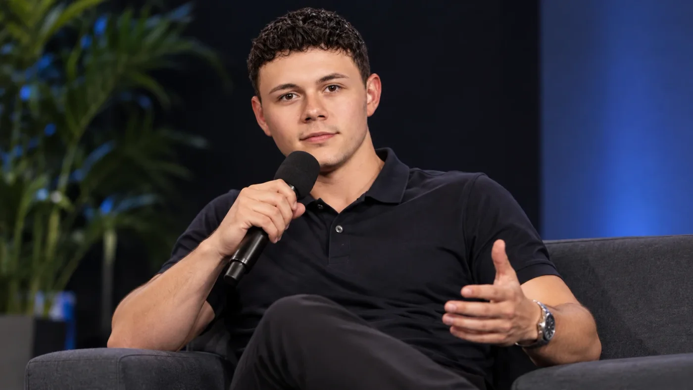Nico Wipplinger spricht auf einer Bühne über E-Commerce